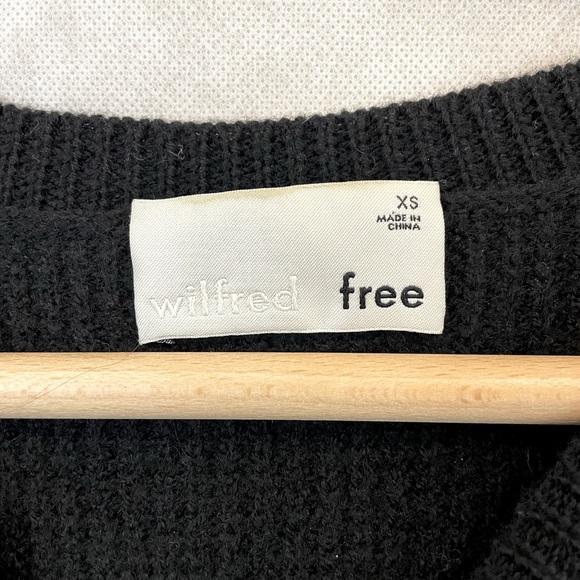 WILFRED FREE | Aritzia Isabelli 100% Merino Wool Sweater in Black | Size XS - Picture 8 of 10